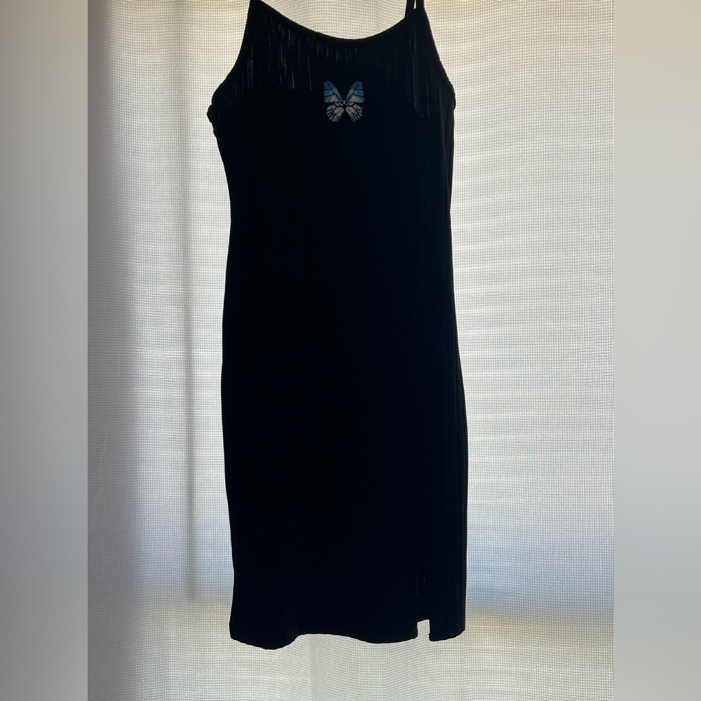 Girl black butterfly dress